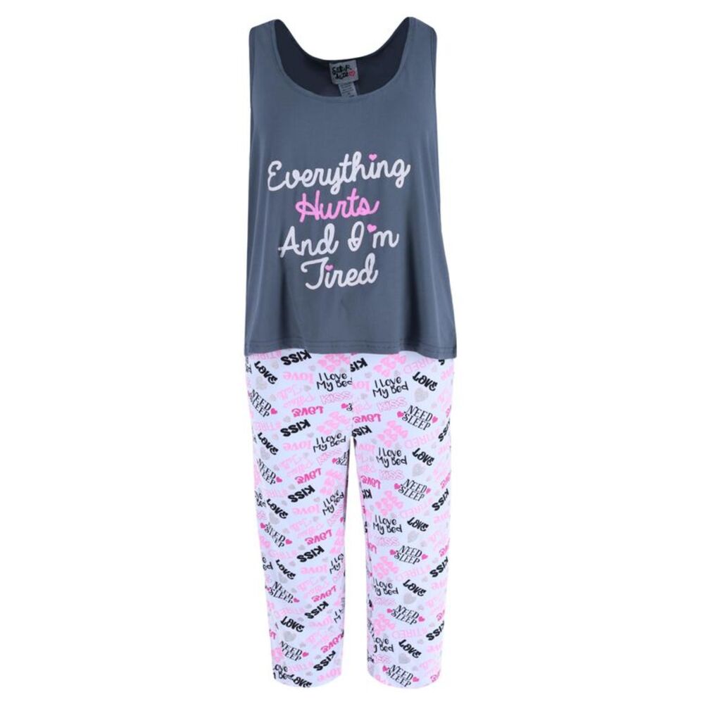 Saturdaze Women's Everything Hurts & Tired Capri Set